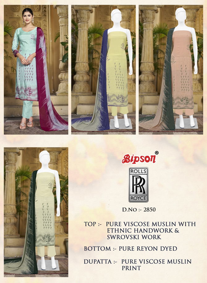 Rolls Royce 2850 By Bipson Viscose Muslin Dress Material Wholesale Price In Surat